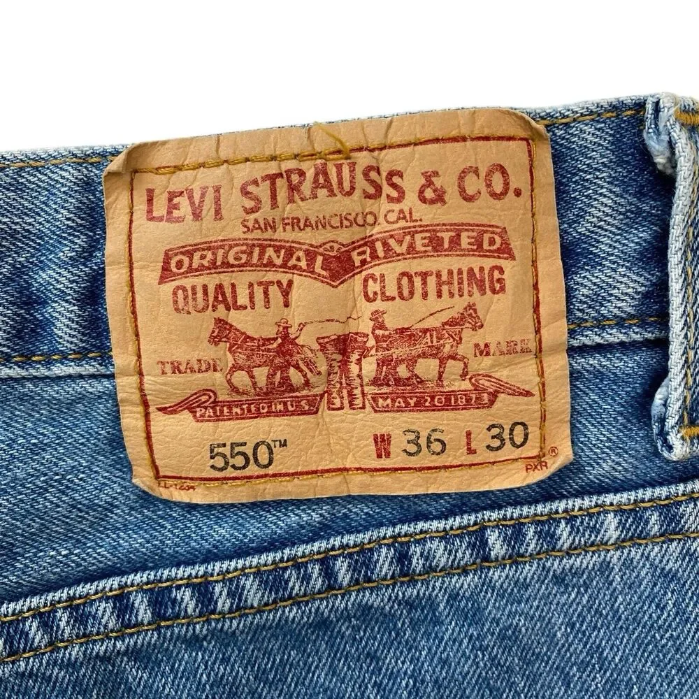 Levis 550 Jeans Straight Leg Relaxed Fit Mens 36x30 Denim Classic Workwear Y2K